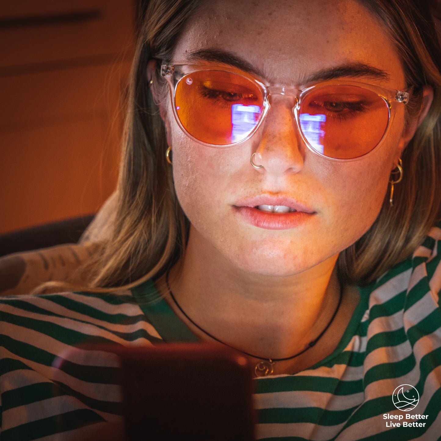 Transparent Frame Night Time Blue Light Blocking Glasses